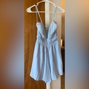 Cotton Candy Slate Blue Strappy Romper